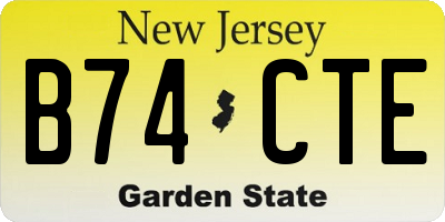 NJ license plate B74CTE