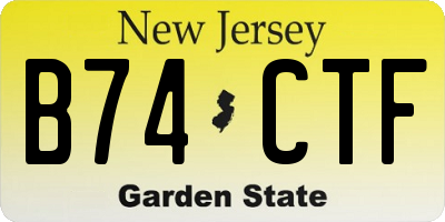 NJ license plate B74CTF