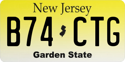 NJ license plate B74CTG