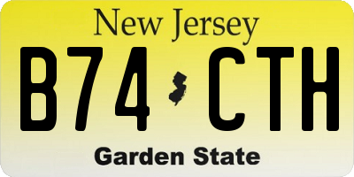 NJ license plate B74CTH