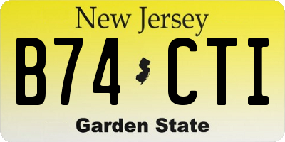 NJ license plate B74CTI