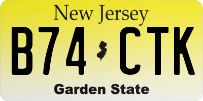 NJ license plate B74CTK