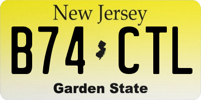 NJ license plate B74CTL
