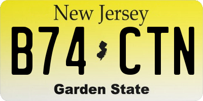 NJ license plate B74CTN