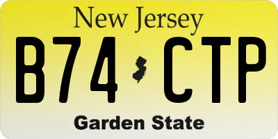 NJ license plate B74CTP