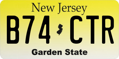 NJ license plate B74CTR