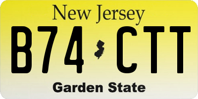 NJ license plate B74CTT