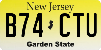 NJ license plate B74CTU