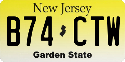 NJ license plate B74CTW