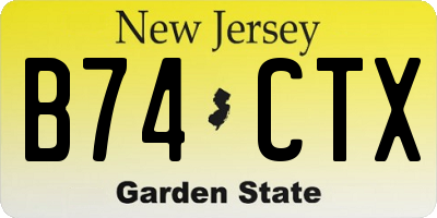 NJ license plate B74CTX
