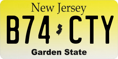 NJ license plate B74CTY