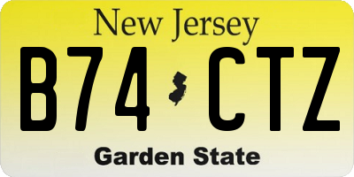 NJ license plate B74CTZ