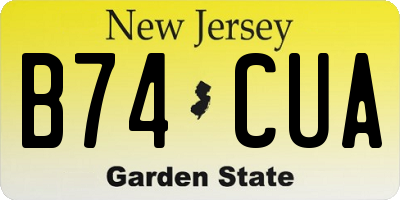 NJ license plate B74CUA