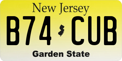 NJ license plate B74CUB