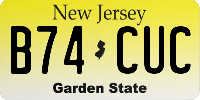 NJ license plate B74CUC