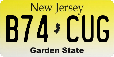 NJ license plate B74CUG