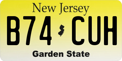 NJ license plate B74CUH