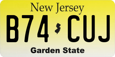 NJ license plate B74CUJ