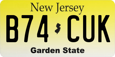 NJ license plate B74CUK