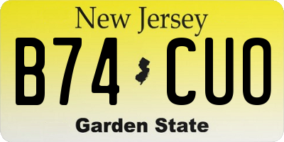 NJ license plate B74CUO