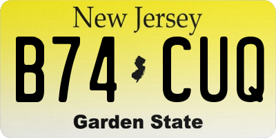 NJ license plate B74CUQ