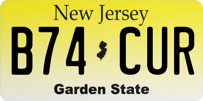 NJ license plate B74CUR