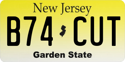 NJ license plate B74CUT