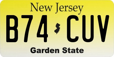 NJ license plate B74CUV