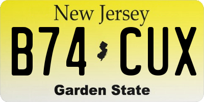 NJ license plate B74CUX