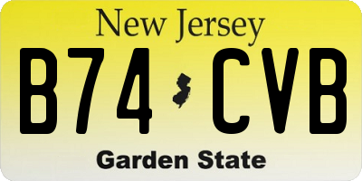 NJ license plate B74CVB
