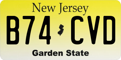 NJ license plate B74CVD