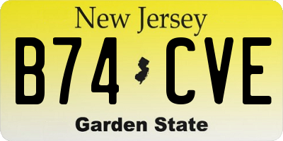 NJ license plate B74CVE
