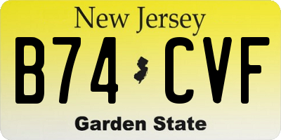 NJ license plate B74CVF