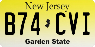 NJ license plate B74CVI
