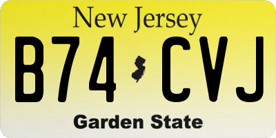NJ license plate B74CVJ