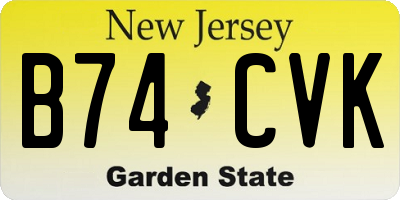 NJ license plate B74CVK