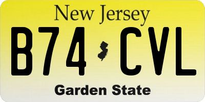 NJ license plate B74CVL