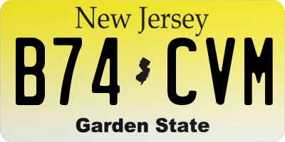 NJ license plate B74CVM