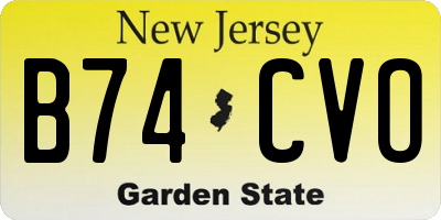 NJ license plate B74CVO
