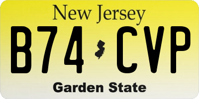 NJ license plate B74CVP