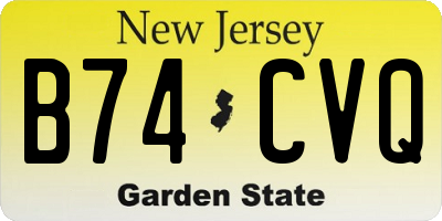 NJ license plate B74CVQ