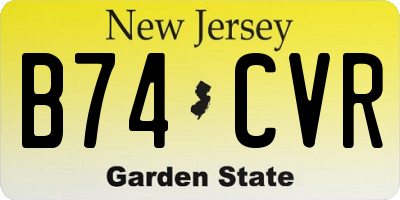 NJ license plate B74CVR