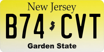 NJ license plate B74CVT
