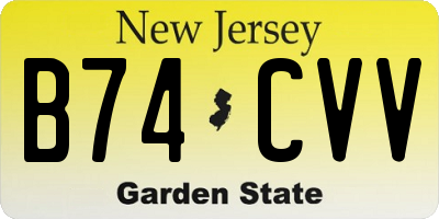 NJ license plate B74CVV