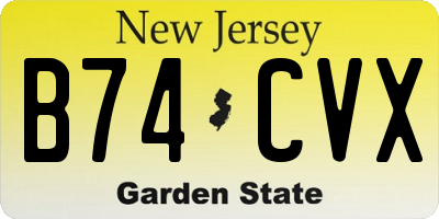 NJ license plate B74CVX