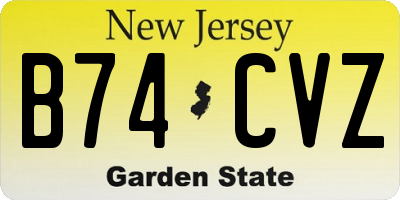 NJ license plate B74CVZ