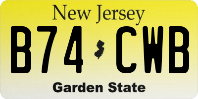 NJ license plate B74CWB