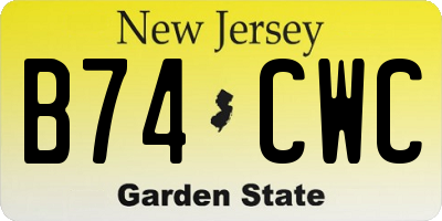 NJ license plate B74CWC