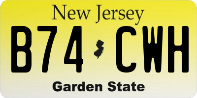 NJ license plate B74CWH