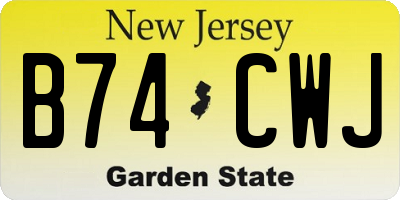 NJ license plate B74CWJ